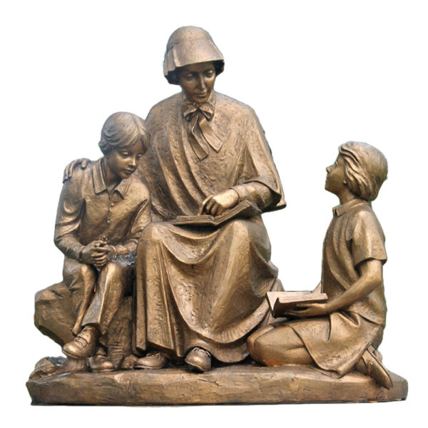 outdoors ; indoor ; bronze statue ; decorate ; Large scale ; City decoration ; garden ; Park decoration ; religion ; religion sculpture ; religion statue ; Life Size ; Cast metal brother and sister statues in bronze for garden