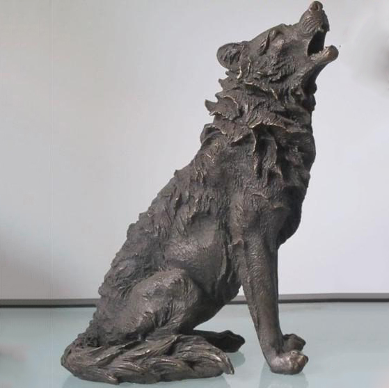 outdoors ; indoor ; bronze statue ; decorate ; Large scale ; City decoration ; garden ; Park decoration ; Wolf ; Wolf sculpture ; Wolf statue ; Life Size ; casting metal craft bronze life size wolf sculpture for sale