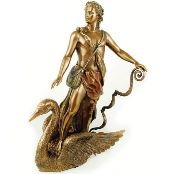 Golden Bronze Apollo stork Statue
