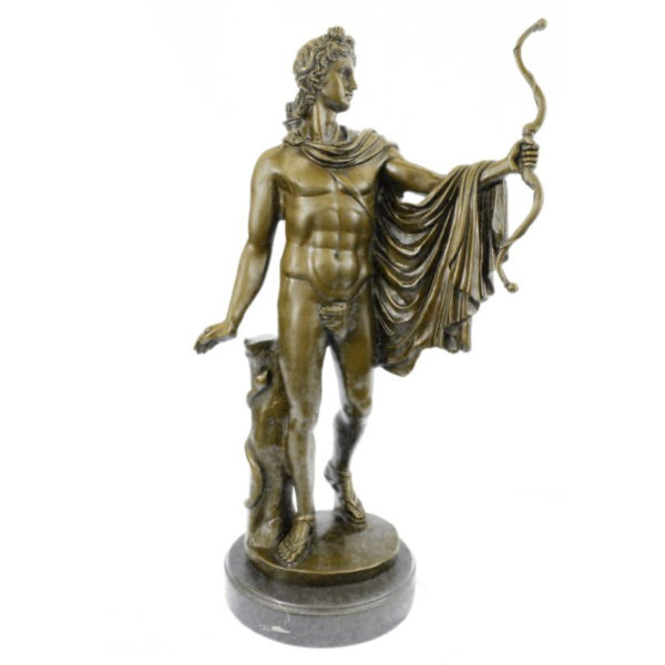 Life size metal crafts brass nude man statue of Apollo