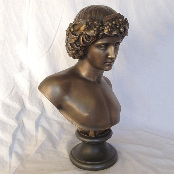 Famous Greece bronze Apollo bust statue for home building villa ornament