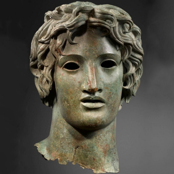 Life Size Antiqued Bronze Apollo Bust Statue