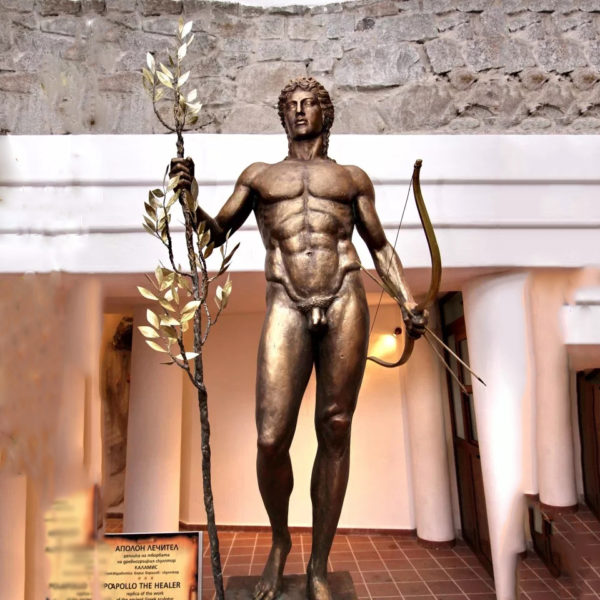 Life size indoor apollo statues of branch