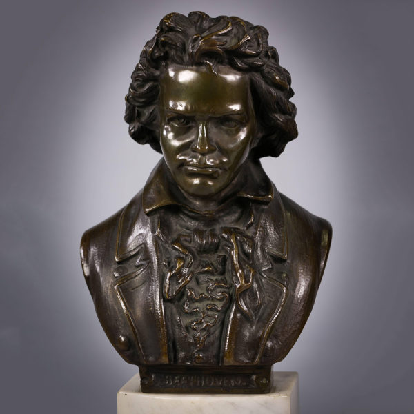 Outdoor Antique Cast bronze bust of Beethoven