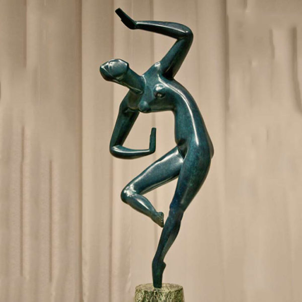 Abstract dancing woman bronze sculpture