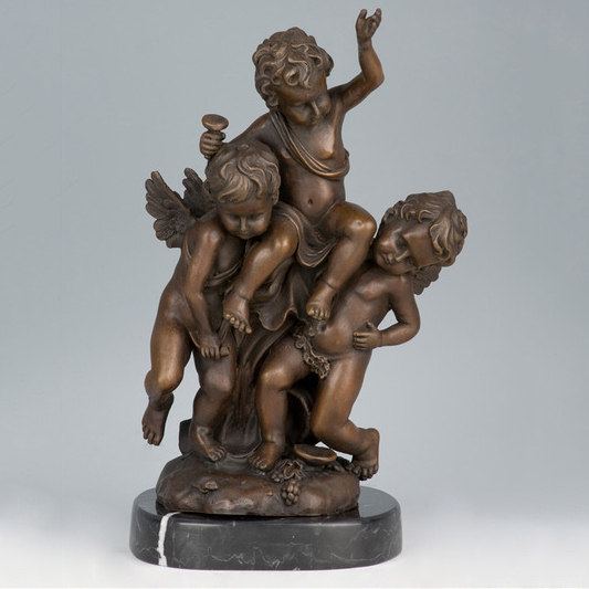 Bronze sculpture of an angel child