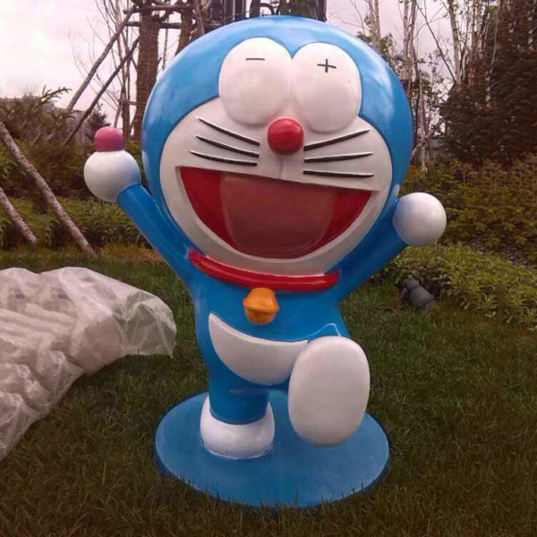 outdoors ; indoor ; Fiberglass statue ; decorate ; Large scale ; City decoration ; garden ; Park decoration ; Doraemon ; Doraemon sculpture ; Doraemon statue ; Life Size ; cartoon ; Theme Park Highly Detailed Real Size Fiberglass Doraemon