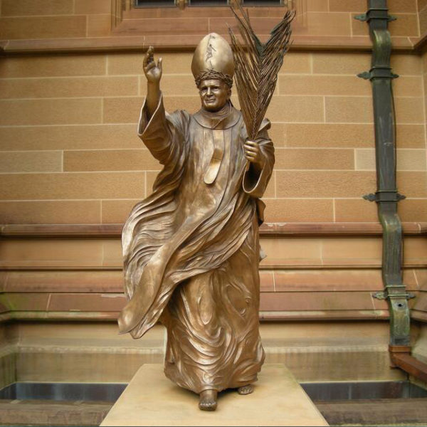 metal crafts bronze pope john Paul statue for garden decor