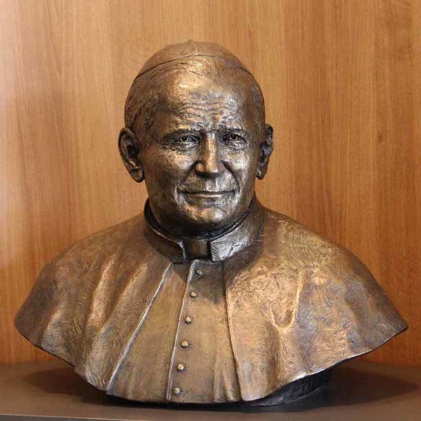 Bronze Pope John Paul ii head portrait Statue