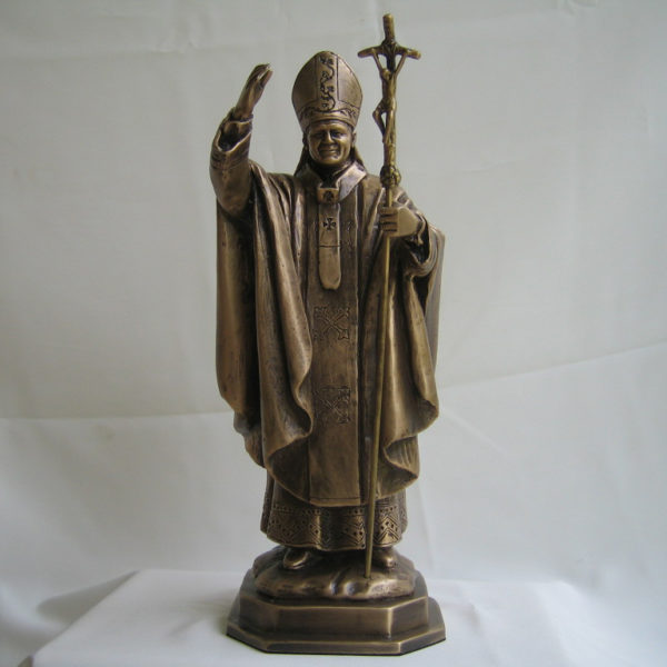 Bronze crafts life size Pope John Paul II statues