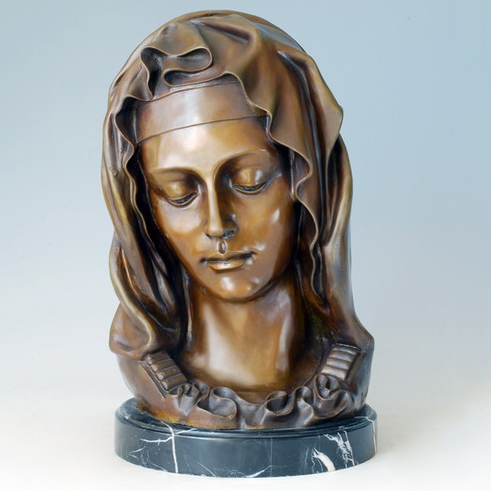 Metal catholic statue bronze Mary bust statue