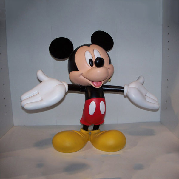 outdoors ; indoor ; Fiberglass statue ; decorate ; Large scale ; City decoration ; garden ; Park decoration ; Mickey ; Mickey sculpture ; Mickey statue ; Life Size ; cartoon ; Waterproof Indoor Or Outdoor Fiberglass Mickey Mouse