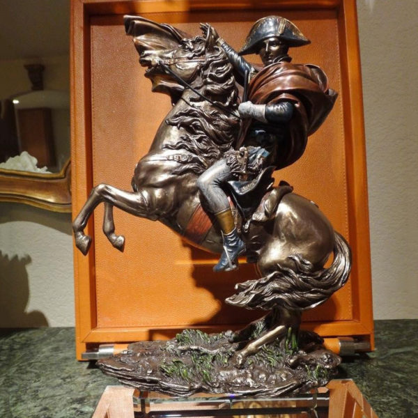bronze Napoleon sculpture riding horse statue