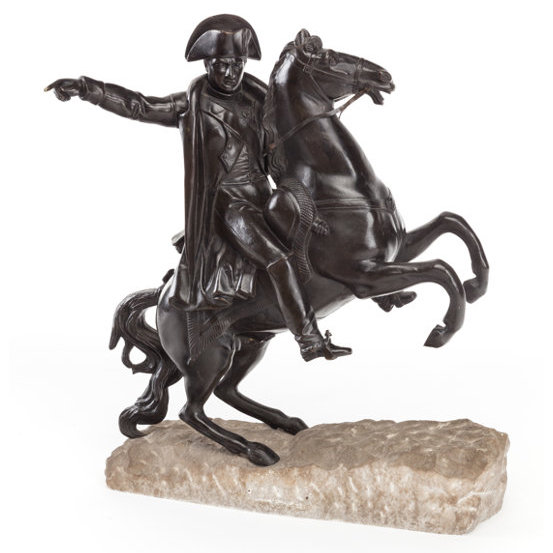 Napoleon riding horse bronze statue