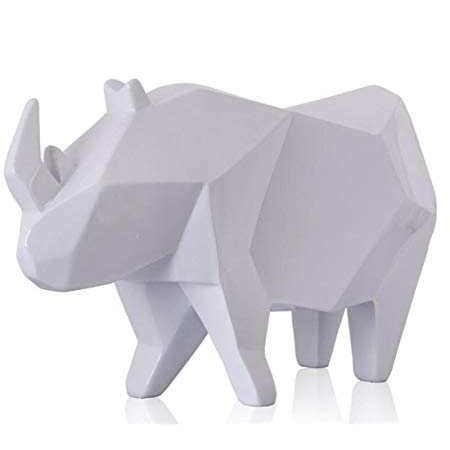 outdoors ; indoor ; Fiberglass statue ; decorate ; Large scale ; City decoration ; garden ; Park decoration ; Rhinoceros ; Rhinoceros sculpture ; Rhinoceros statue ; Life Size ; cartoon ; Abstract white resin animal rhinoceros sculptures