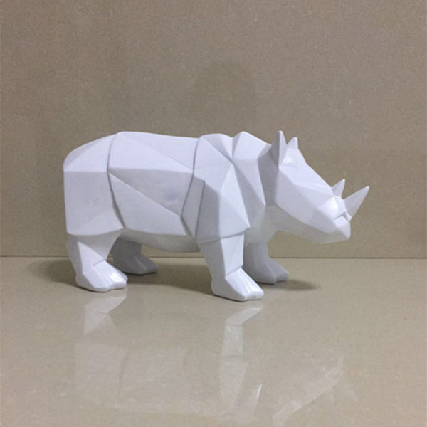 outdoors ; indoor ; Fiberglass statue ; decorate ; Large scale ; City decoration ; garden ; Park decoration ; Rhinoceros ; Rhinoceros sculpture ; Rhinoceros statue ; Life Size ; cartoon ; Abstract white resin animal rhinoceros sculptures