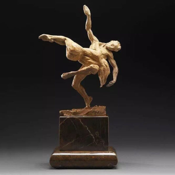 Abstract performance art bronze sculpture