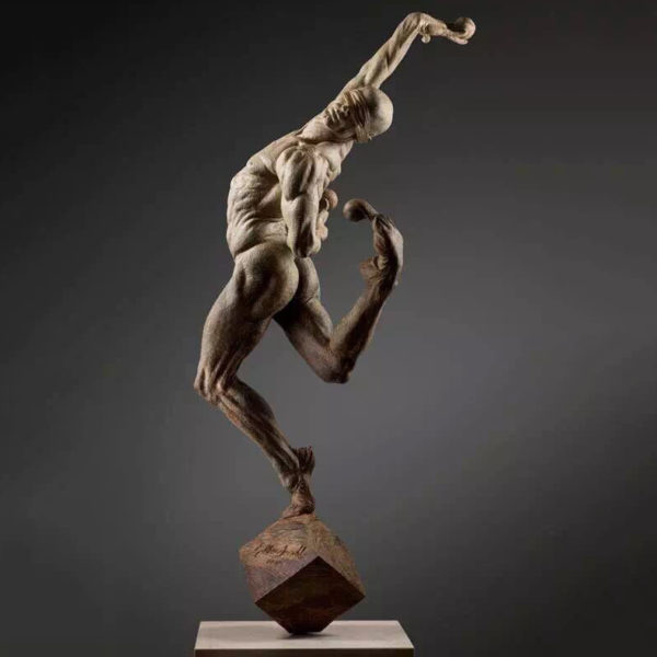 Modern performance art bronze sculpture