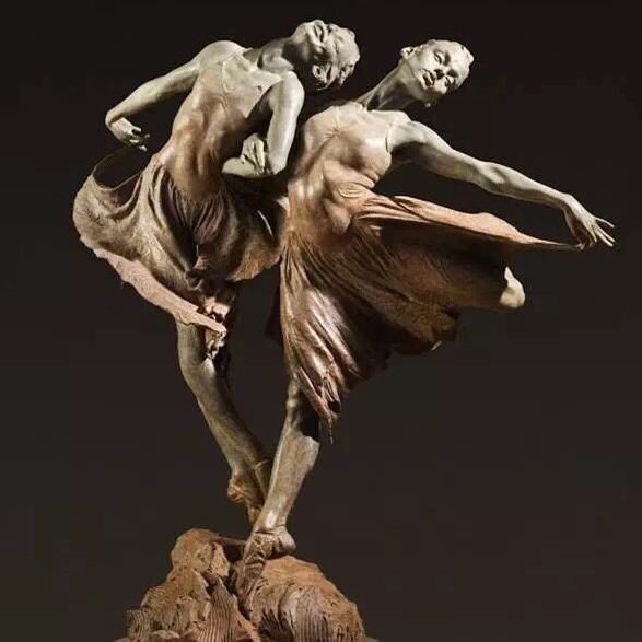 Modern art dance bronze sculpture