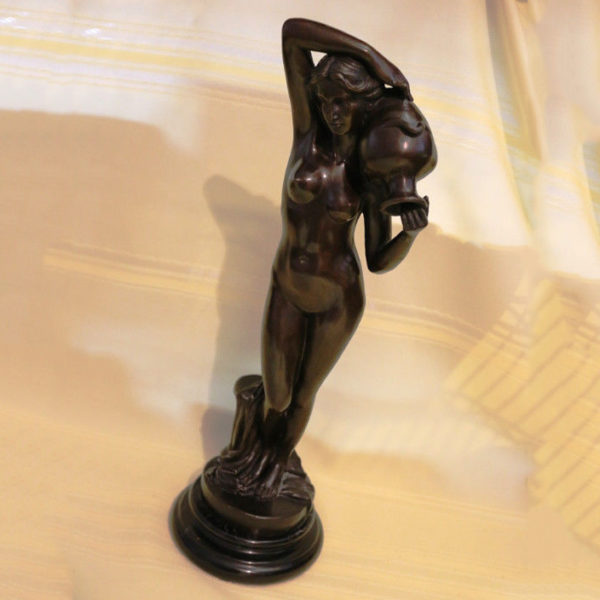 Modern Western Bronze Nude Woman Pot Statue