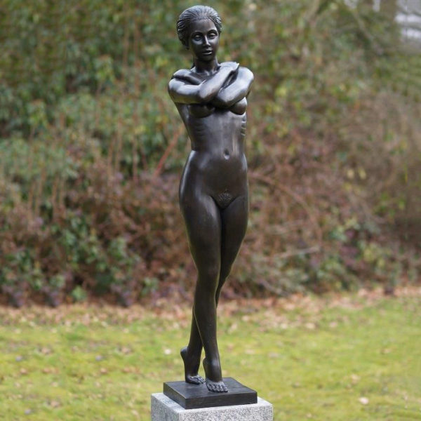 Outdoor decor life size nude female bronze sculpture