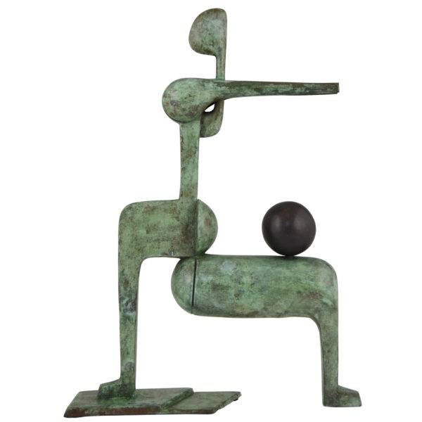 Bronze abstract sculpture of a woman