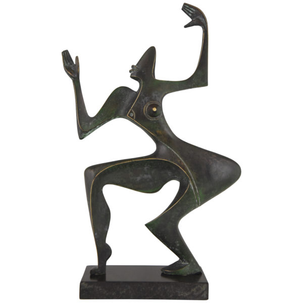 Ancient abstract bronze sculptures of women dancing