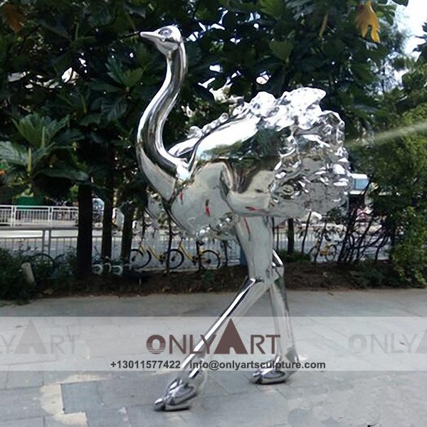 Large metal animal ; animal sculpture ; stainless steel sculpture ; Urban Sculpture ; City Sculpture ; outdoor ; Metal Sculpture ; Large metal ostrich statues stainless steel animal sculpture