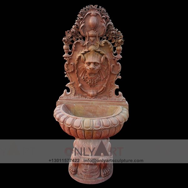 Fountain Marble Sculpture ; Marble Fountain ; stone Fountain ; Indoor ; Outdoor ; Hand carved ; life size ; Large ; Ball ; Wall Fountain ; Wall demon head fountain sculpture