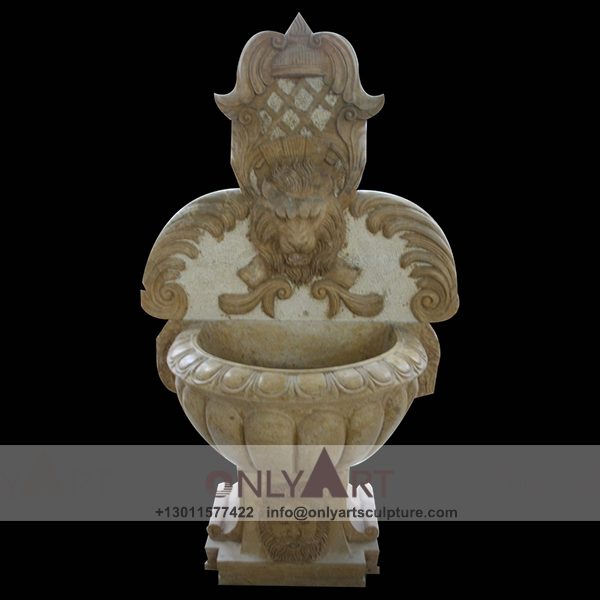 Fountain Marble Sculpture ; Marble Fountain ; stone Fountain ; Indoor ; Outdoor ; Hand carved ; life size ; Large ; Ball ; Wall Fountain ; beige marble sculpture carving stone wall waterfall fountain