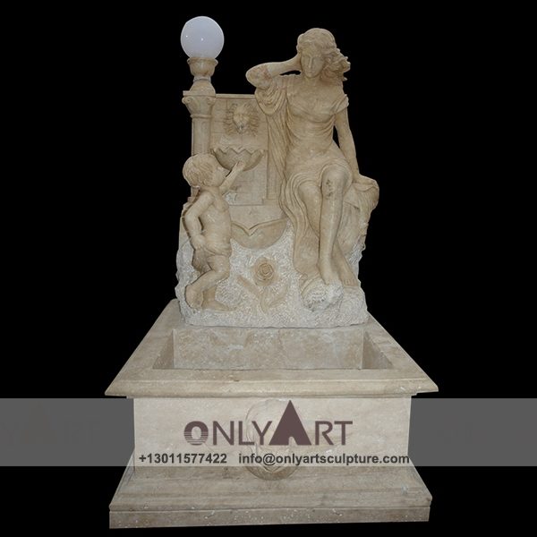 Fountain Marble Sculpture ; Marble Fountain ; stone Fountain ; Indoor ; Outdoor ; Hand carved ; life size ; Large ; Ball ; Wall Fountain ; Decor marble nude woman wall water fountain