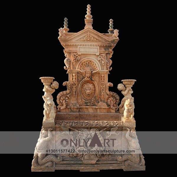 Fountain Marble Sculpture ; Marble Fountain ; stone Fountain ; Indoor ; Outdoor ; Hand carved ; life size ; Large ; Ball ; Wall Fountain ; Luxury lion head fountain wall sculpture