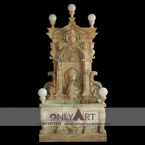 Fountain Marble Sculpture ; Marble Fountain ; stone Fountain ; Indoor ; Outdoor ; Hand carved ; life size ; Large ; Ball ; Wall Fountain ; Luxury lion head fountain lamp wall sculpture