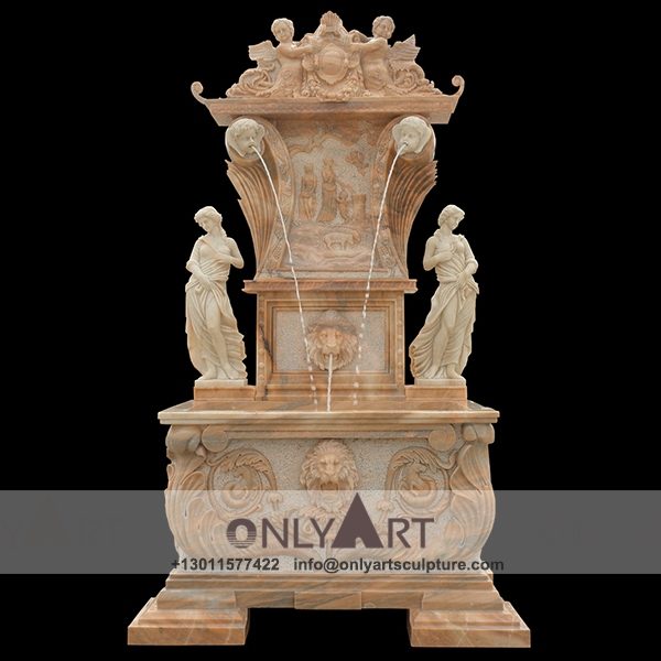 Fountain Marble Sculpture ; Marble Fountain ; stone Fountain ; Indoor ; Outdoor ; Hand carved ; life size ; Large ; Ball ; Wall Fountain ; Outdoor Marble Stone Garden Wall Lady Fountain