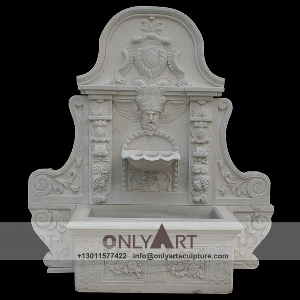 Fountain Marble Sculpture ; Marble Fountain ; stone Fountain ; Indoor ; Outdoor ; Hand carved ; life size ; Large ; Ball ; Wall Fountain ; Carved decorative landscape marble wall fountain sculpture
