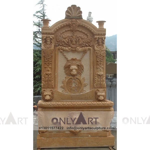Fountain Marble Sculpture ; Marble Fountain ; stone Fountain ; Indoor ; Outdoor ; Hand carved ; life size ; Large ; Ball ; Wall Fountain ; Stone Antique Wall Fountain With Lion Head Sculpture