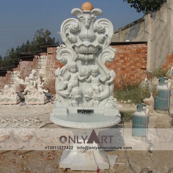 Fountain Marble Sculpture ; Marble Fountain ; stone Fountain ; Indoor ; Outdoor ; Hand carved ; life size ; Large ; Ball ; Wall Fountain ; marble stone mother and child water fountain sculpture