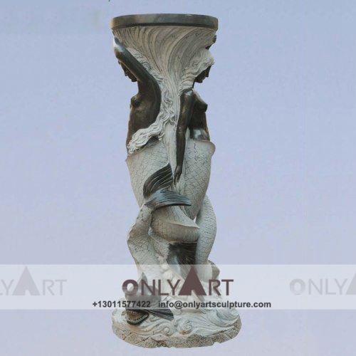 Fountain Marble Sculpture ; Marble Fountain ; stone Fountain ; Indoor ; Outdoor ; Hand carved ; life size ; Large ; Ball ; Wall Fountain ; Black marble mermaid water fountain