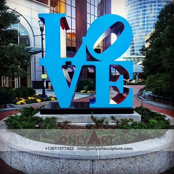 Stainless Steel Sculpture ; Stainless Steel chair ; Home decoration ; Outdoor decoration ; City Sculpture ; Colorful ; Garden decoration blue letter love stainless steel sculpture