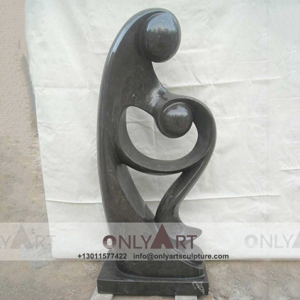 abstract sculpture ; famous abstract sculptures ; abstract figure sculpture ; modern abstract art sculpture ; Black marble modern abstract woman sculpture
