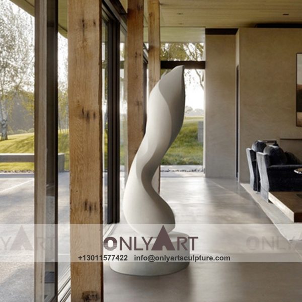 abstract sculpture ; famous abstract sculptures ; abstract figure sculpture ; modern abstract art sculpture ; Interior is decorated white marble abstract sculpture