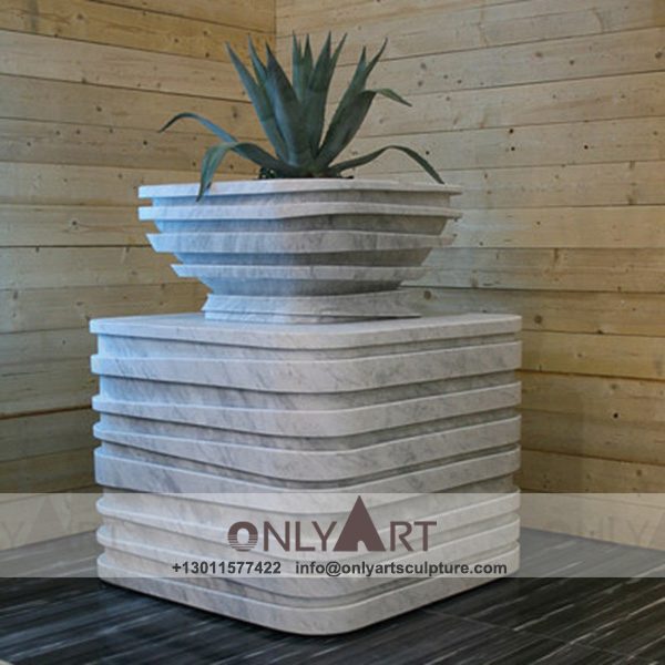 Stone Flower Pot ; Marble Flower Pot ; Flower Pot Sculpture ; Indoor ; Outdoor ; Hand carved ; Large ; Square decoration ; New design decorative garden stone flower pots