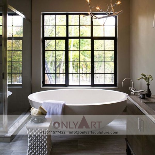 Marble Bathtub ; Stone Bathtub ; Freestanding Bathtub ; Natural Stone ; Hand Carving ; high quality ; Solid surface oval marble bathtub