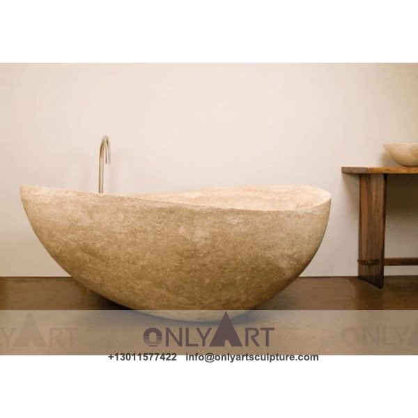 Marble Bathtub ; Stone Bathtub ; Freestanding Bathtub ; Natural Stone ; Hand Carving ; high quality ; Marble Bathtub with Grey Veins Free Standing Bathtub