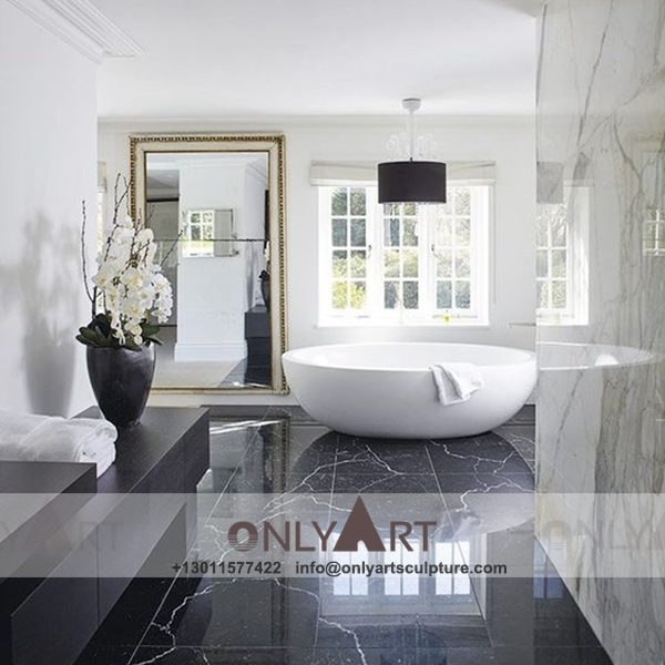 Marble Bathtub ; Stone Bathtub ; Freestanding Bathtub ; Natural Stone ; Hand Carving ; high quality ; White Colored Bathroom Natural Marble Bathtub