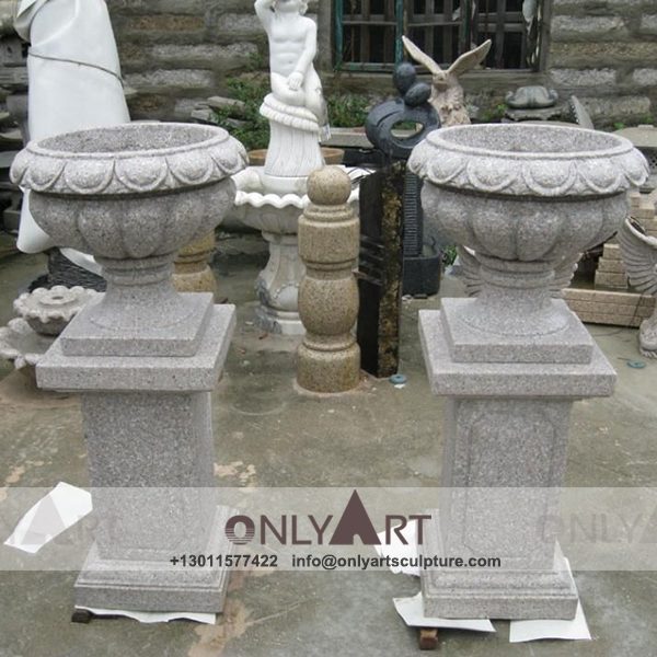 Stone Flower Pot ; Marble Flower Pot ; Flower Pot Sculpture ; Indoor ; Outdoor ; Hand carved ; Large ; Square decoration ; High Quality Granite Gravestone Flower Pot for Cemetery