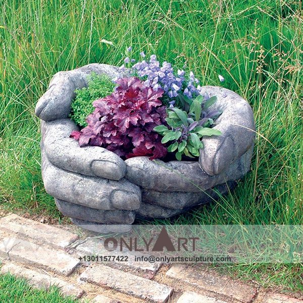 Stone Flower Pot ; Marble Flower Pot ; Flower Pot Sculpture ; Indoor ; Outdoor ; Hand carved ; Large ; Square decoration ; Garden decoration stone sculpture flower pot
