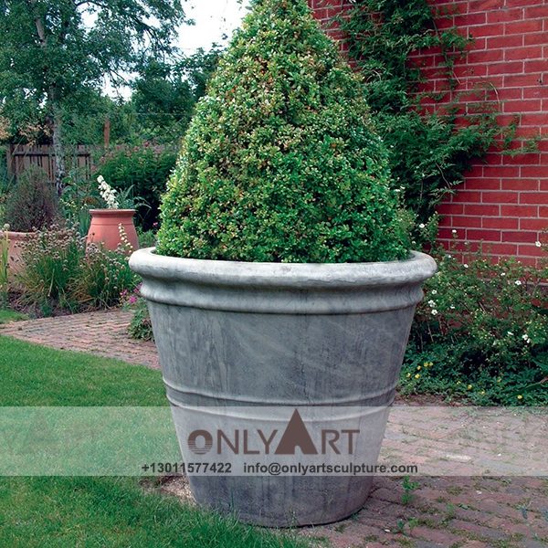 Stone Flower Pot ; Marble Flower Pot ; Flower Pot Sculpture ; Indoor ; Outdoor ; Hand carved ; Large ; Square decoration ; Decorative Stone Travertine Marble Flower Pot