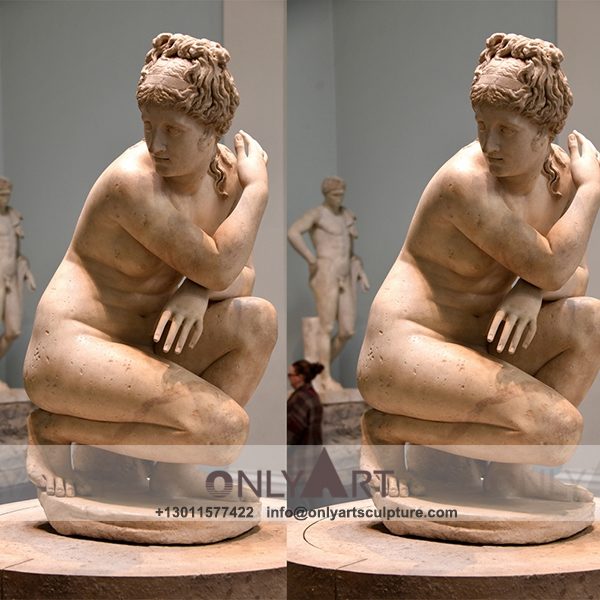 Marble Venus Statue ; outdoor ; hypaethral ; Square decoration ; street ; Venus ; life-size ; Hand Polisheing ; Nude Statue ; Natural Stone ; Customize ; Antique Life Size Marble Crouching Venus stone statue