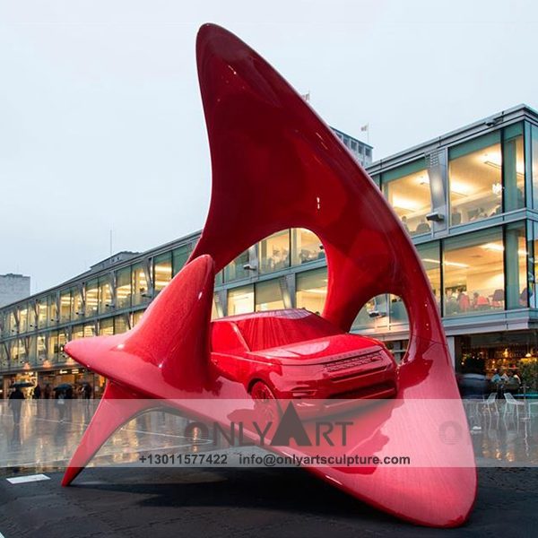 Stainless Steel Sculpture ; Stainless Steel chair ; Home decoration ; Outdoor decoration ; City Sculpture ; Colorful ; Corten Sculpture ; Abstract design red car stainless steel sculpture